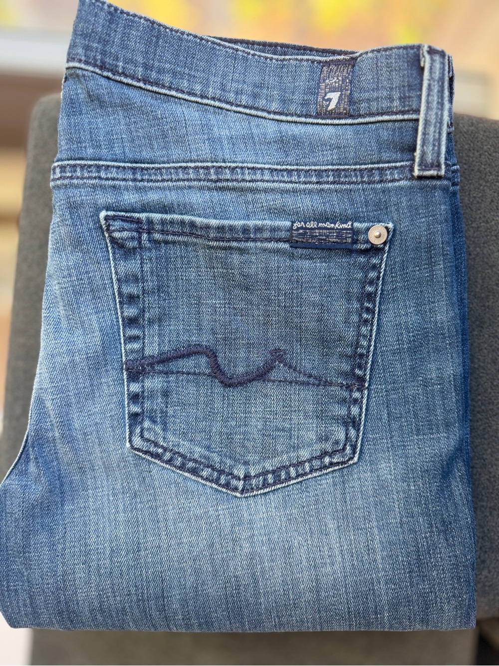 7 For All Mankind Vintage Bootcut Jeans Size 29 Squiggle Pocket Y2K